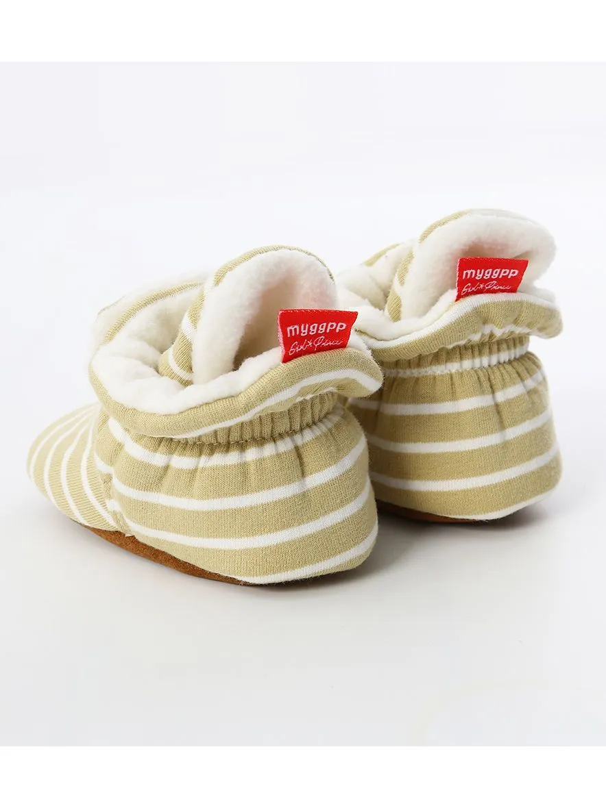 Adorable Baby Stripe Furry Pre-walker Shoes