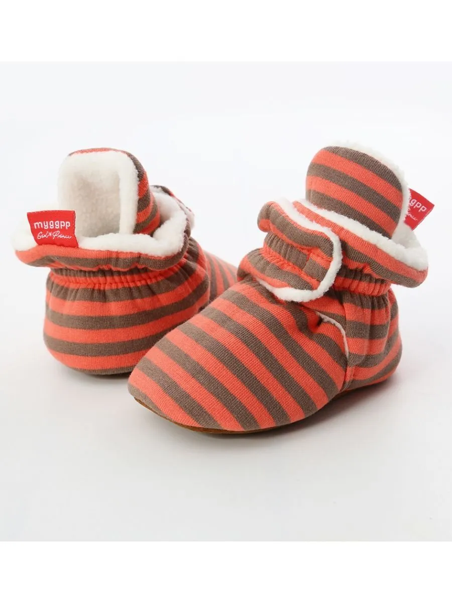 Adorable Baby Stripe Furry Pre-walker Shoes