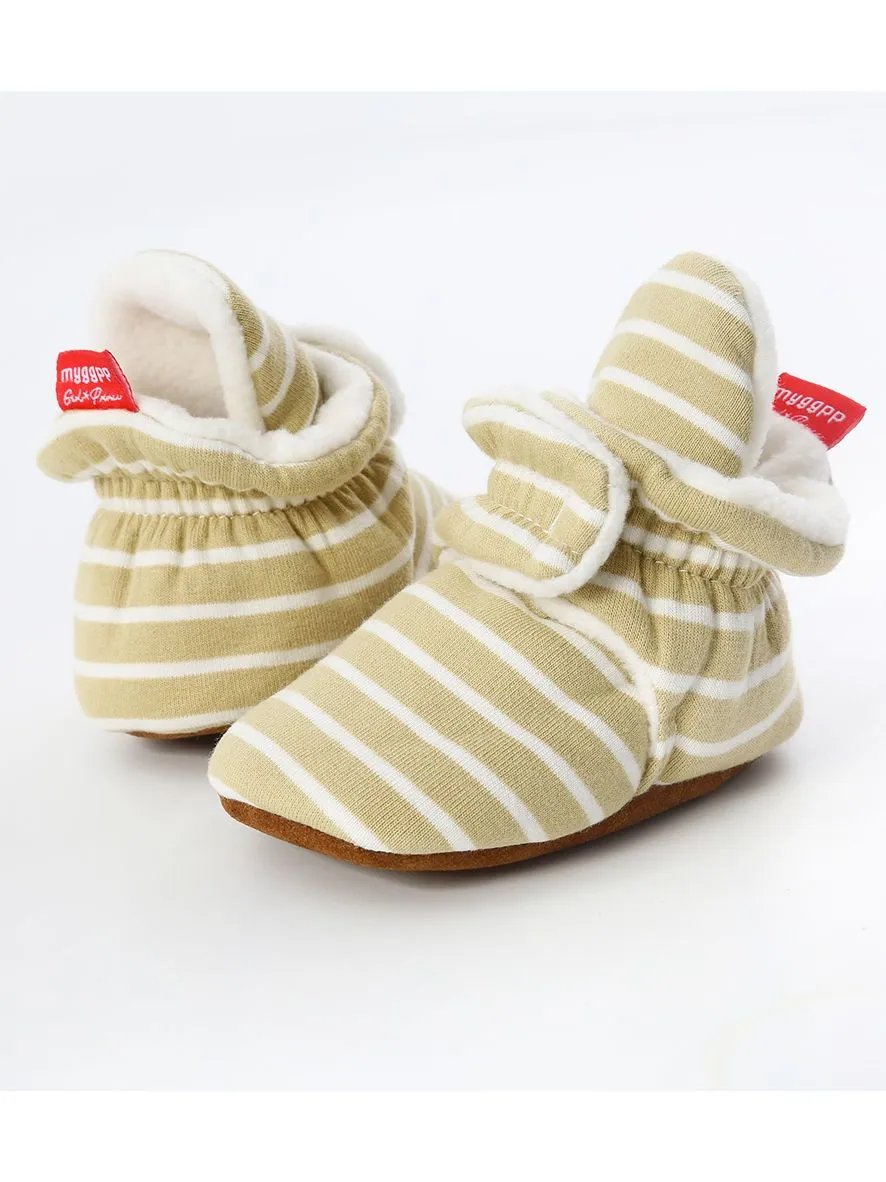 Adorable Baby Stripe Furry Pre-walker Shoes