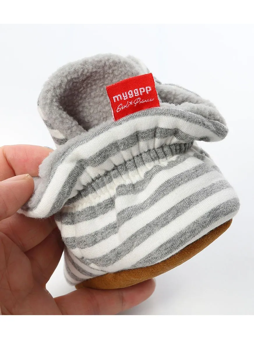 Adorable Baby Stripe Furry Pre-walker Shoes