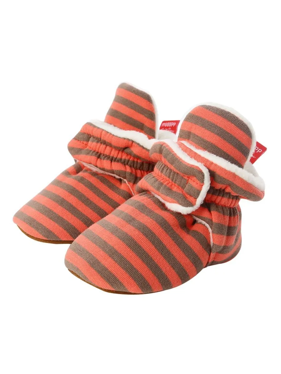 Adorable Baby Stripe Furry Pre-walker Shoes