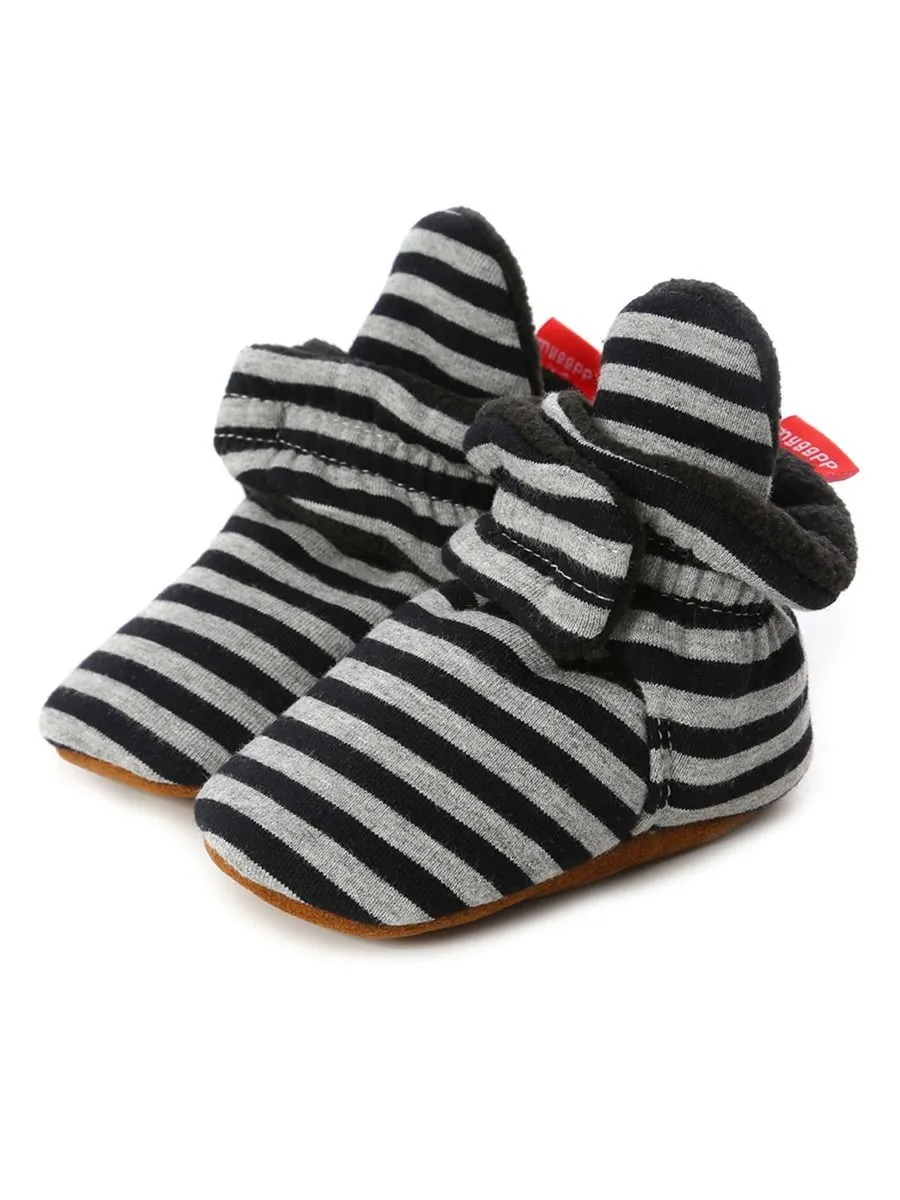 Adorable Baby Stripe Furry Pre-walker Shoes