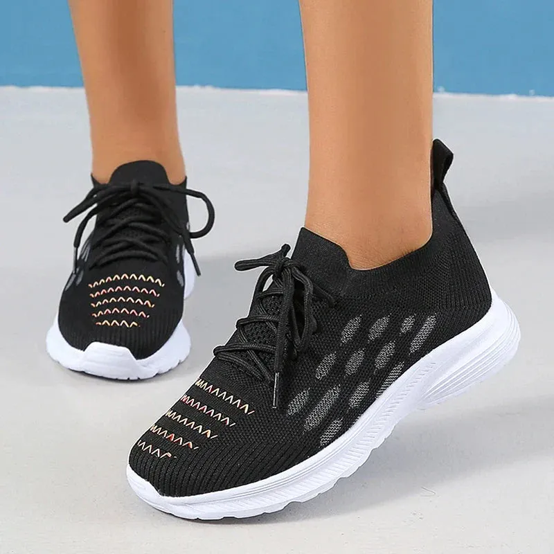 AMOZAE- - Breathable Mesh Platform Sneakers