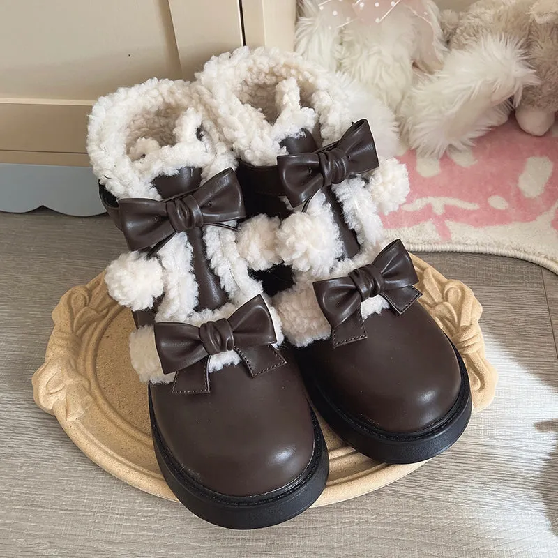 Beauty Bunny~Furry Bear~Winter Cute Lolita Shoes Short Snow Boots