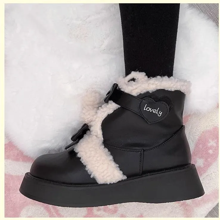 Beauty Bunny~Furry Bear~Winter Cute Lolita Shoes Short Snow Boots