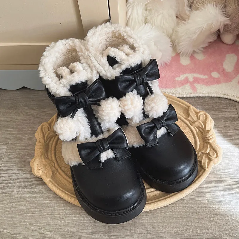 Beauty Bunny~Furry Bear~Winter Cute Lolita Shoes Short Snow Boots