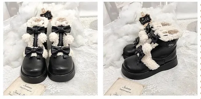 Beauty Bunny~Furry Bear~Winter Cute Lolita Shoes Short Snow Boots