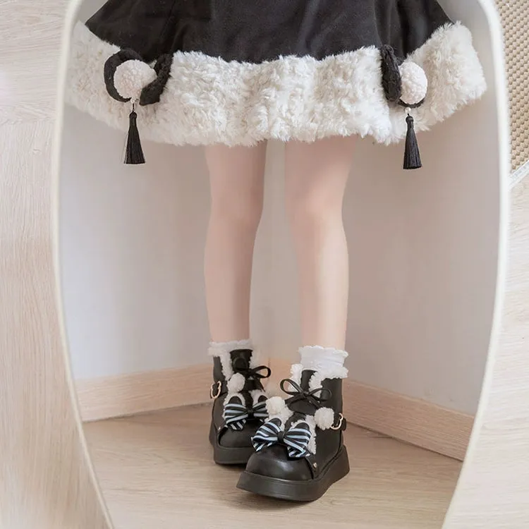 Beauty Bunny~Milk Bear~Winter Lolita Shoes Thick Sole Fleece Snow Boots