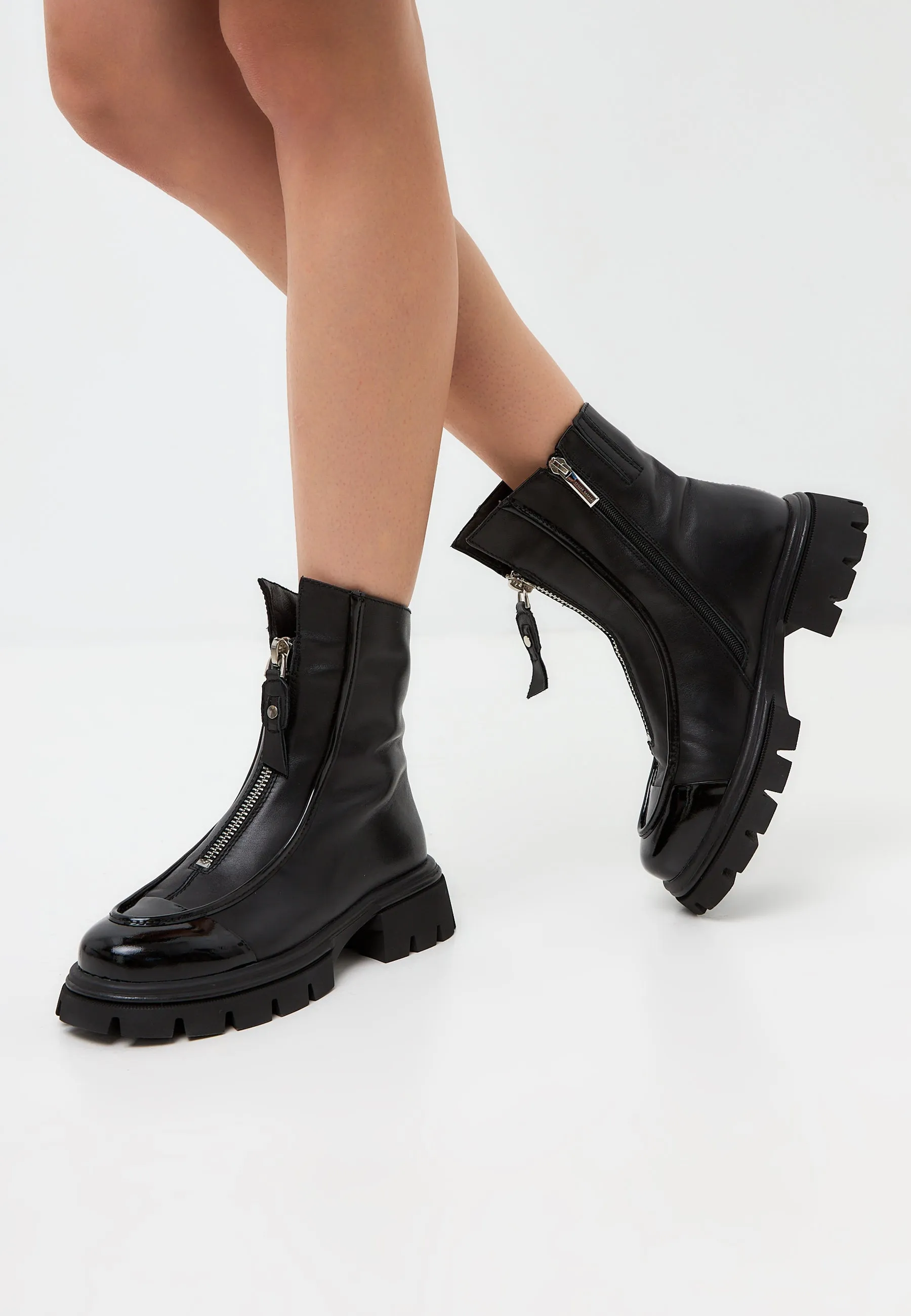 Chunky Zipper Ankle Boots Jaq - Black