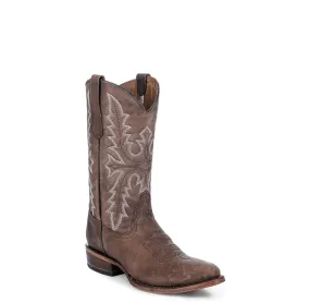 Circle G Men's Chocolate Embroidered Round Toe Western Boot