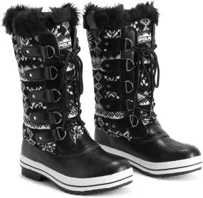 Classic Black Furry Tall Winter Women's Snow Boots