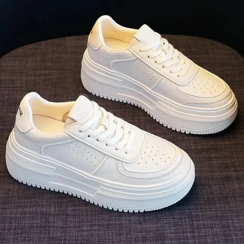 Comfortable White Platform Sneakers for Women