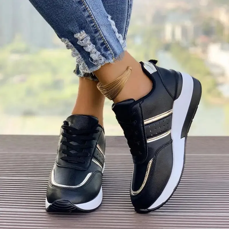 Comfortable White Wedge Sneakers for Women