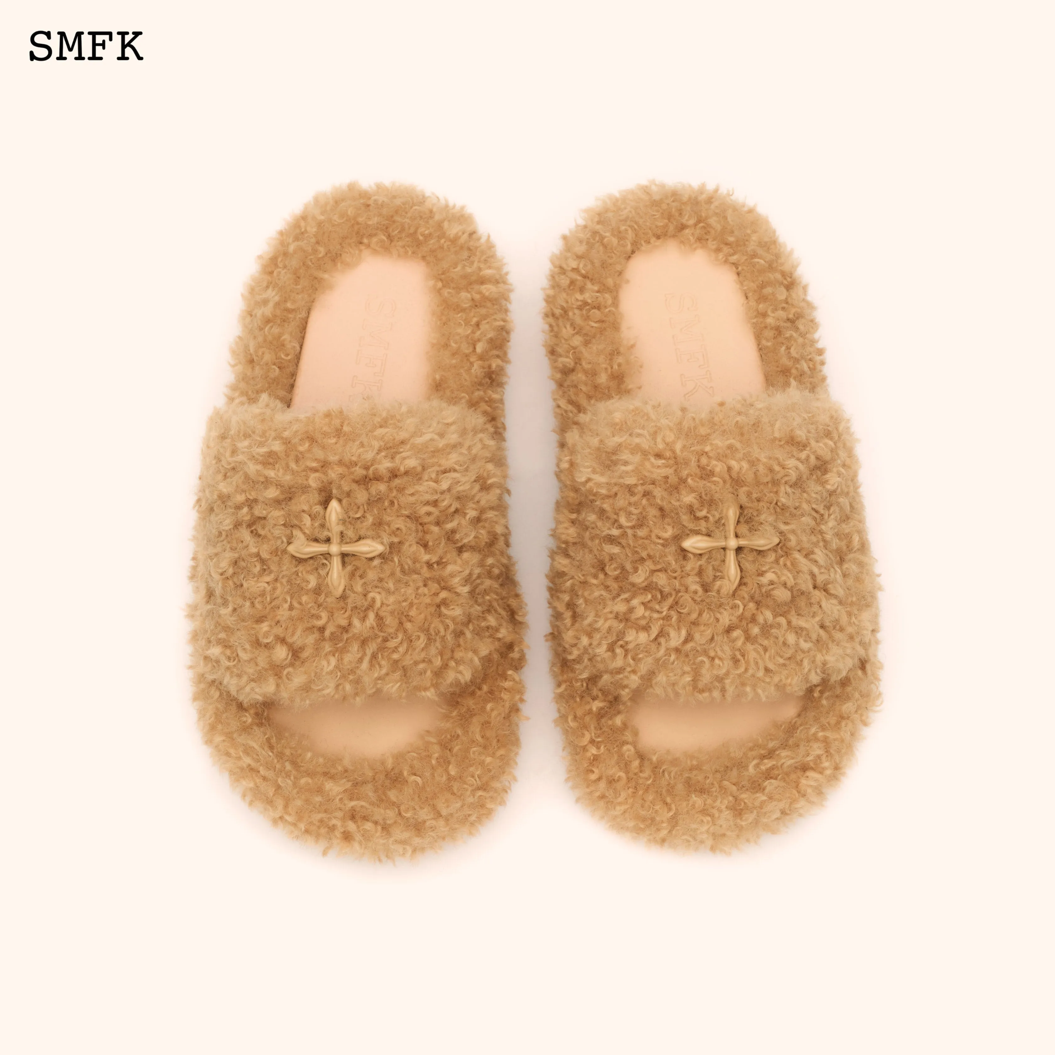 Compass Gingerbread Velvet Furry Slipper