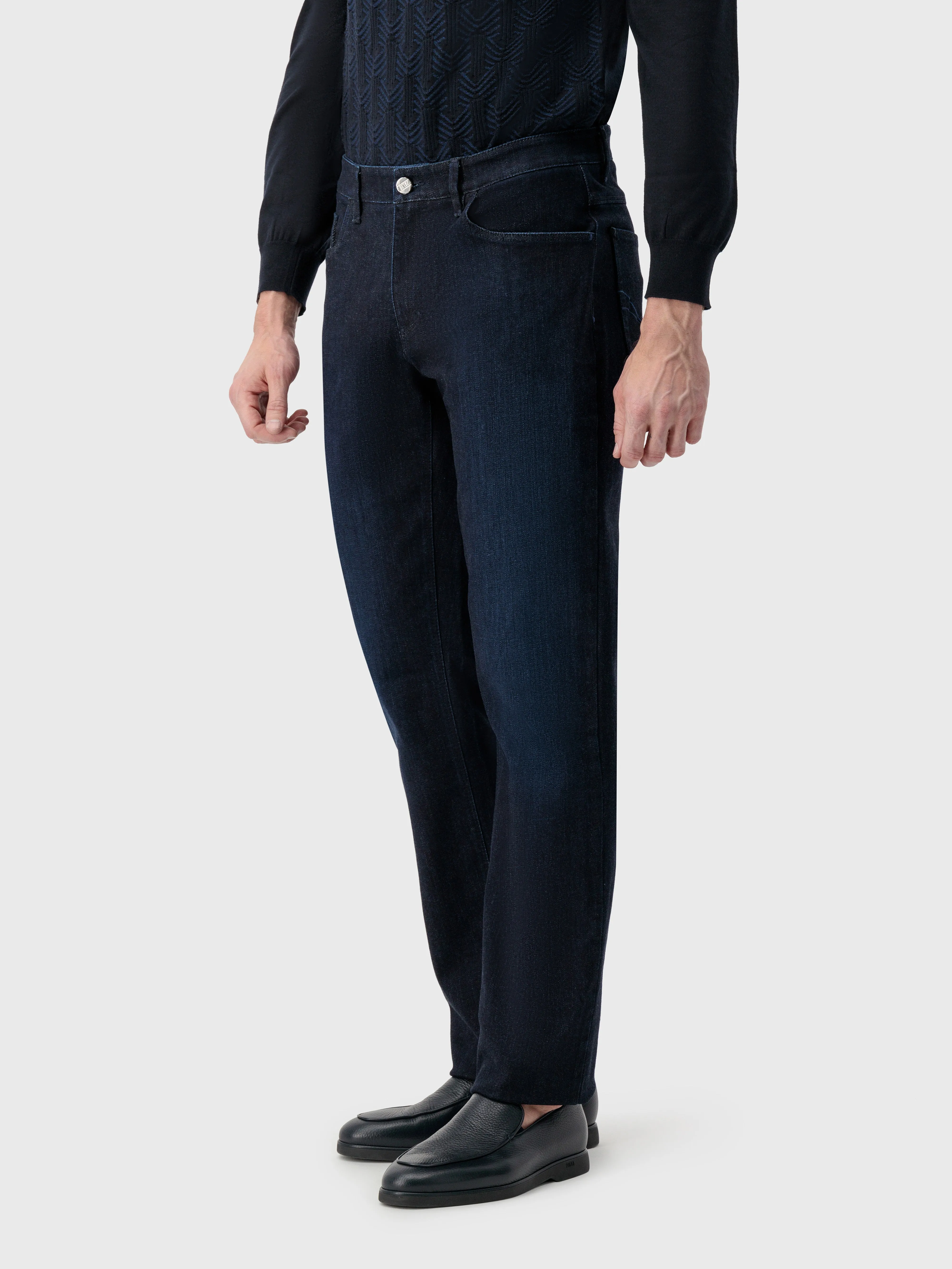 Cotton Jeans Navy Blue