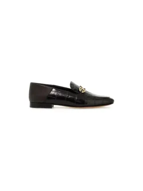 Croc-Embossed Leather Loafers