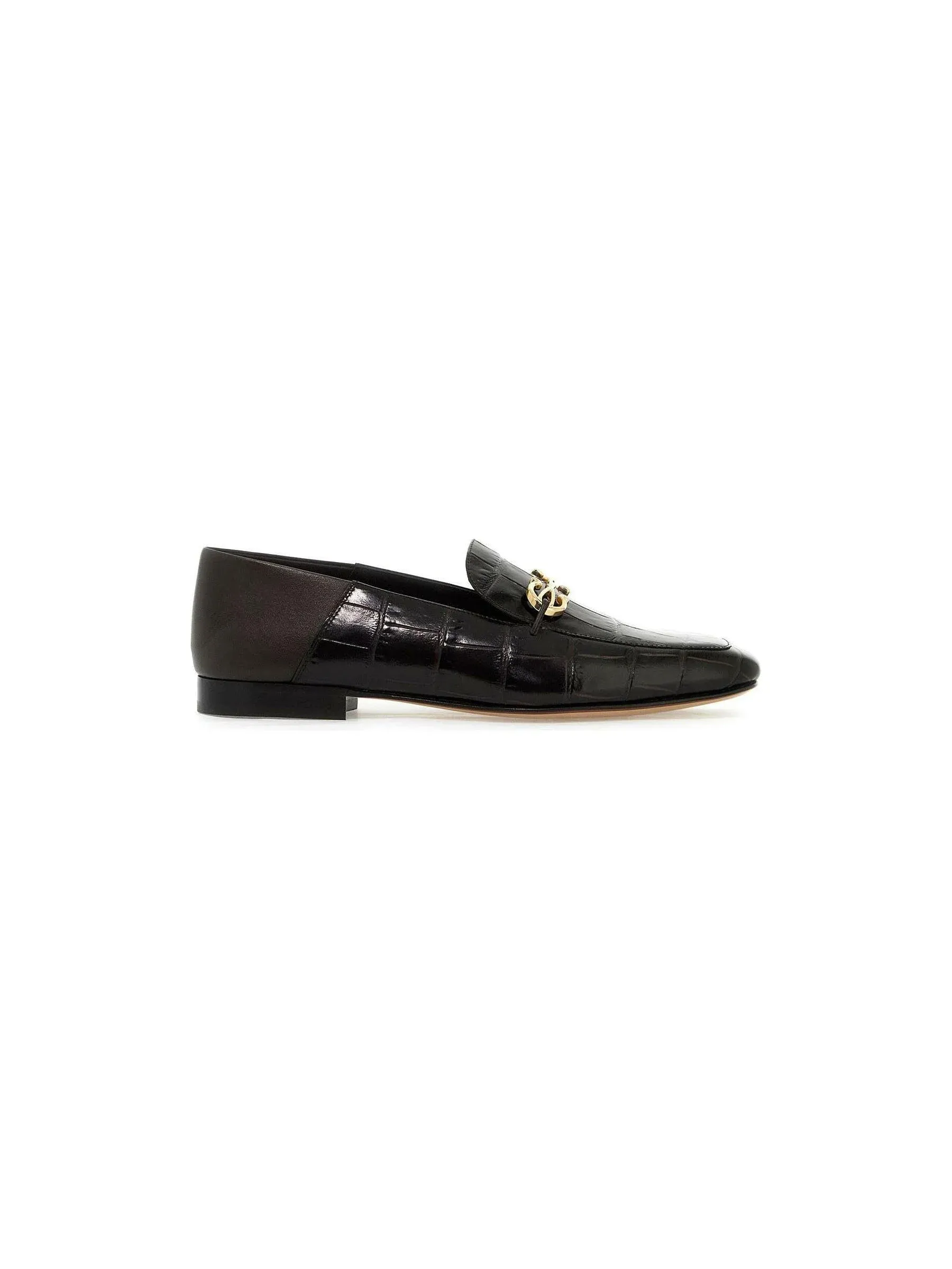 Croc-Embossed Leather Loafers