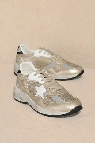 Dad Star Vintage Running Sneakers - Gold