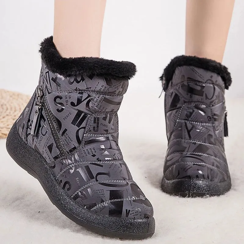 Dyavor Women Warm Winter Boots Waterproof Furred Collar Orthopedic Shoes