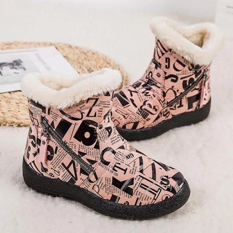 Dyavor Women Warm Winter Boots Waterproof Furred Collar Orthopedic Shoes