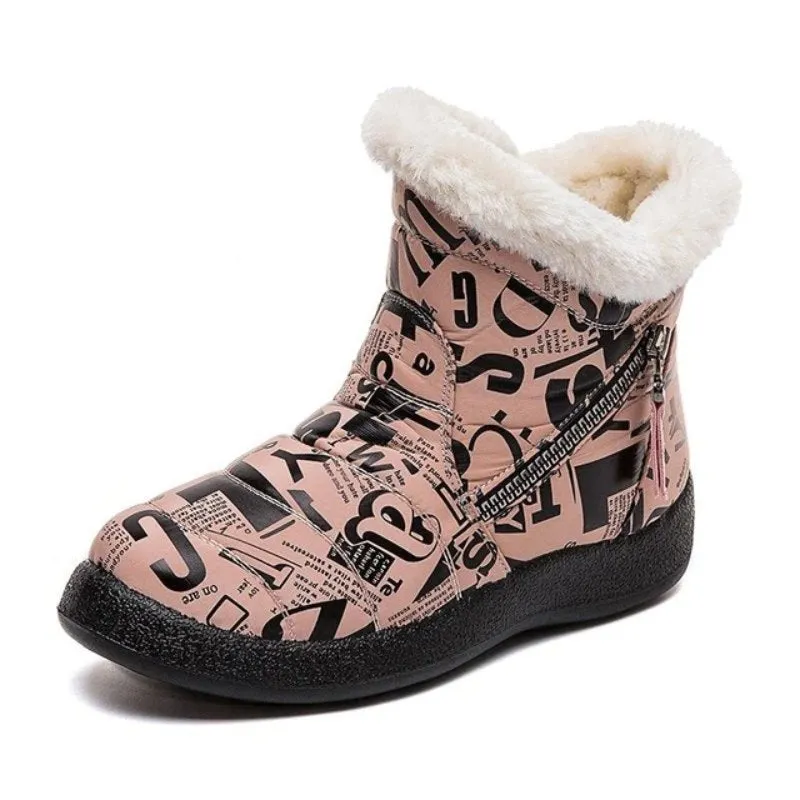 Dyavor Women Warm Winter Boots Waterproof Furred Collar Orthopedic Shoes