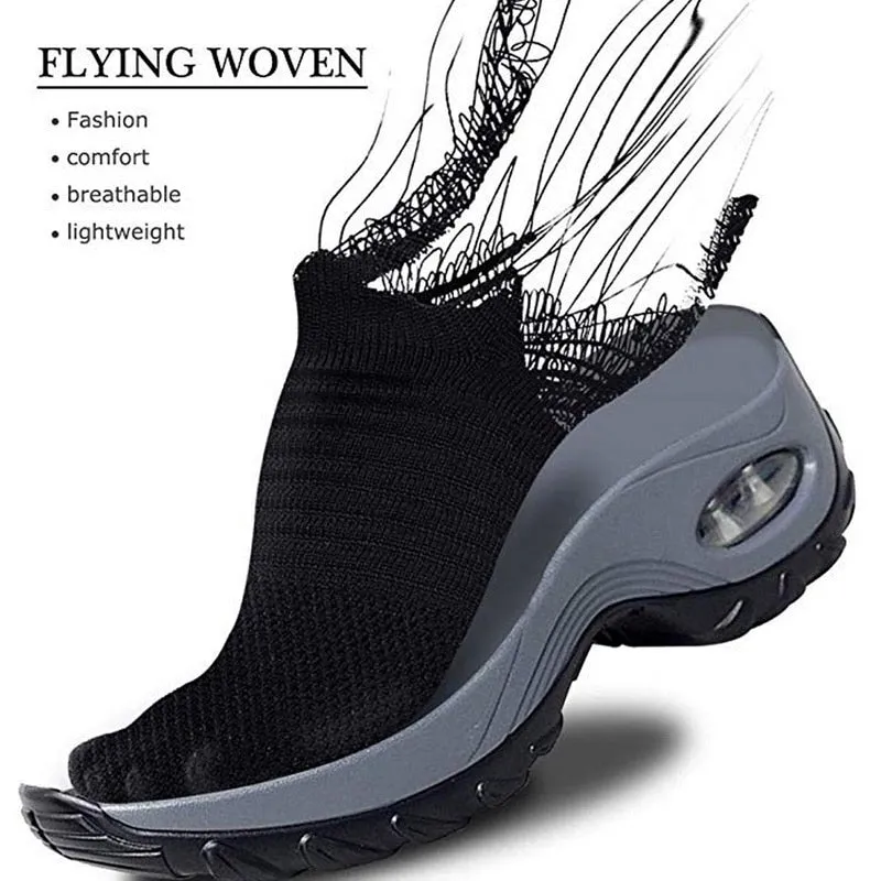 Fashion Breathable Mesh Casual Shoes Platform Sneakers