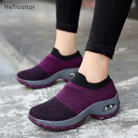 Fashion Breathable Mesh Casual Shoes Platform Sneakers