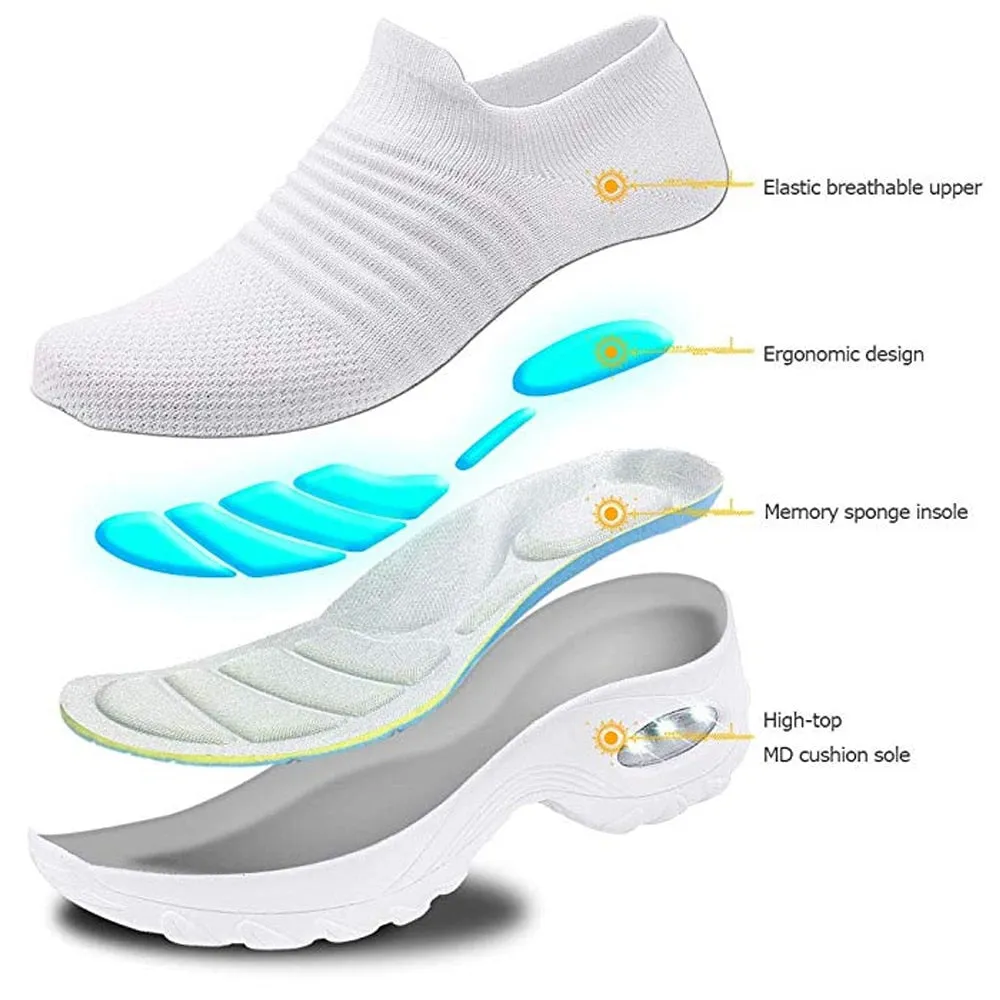 Fashion Breathable Mesh Casual Shoes Platform Sneakers