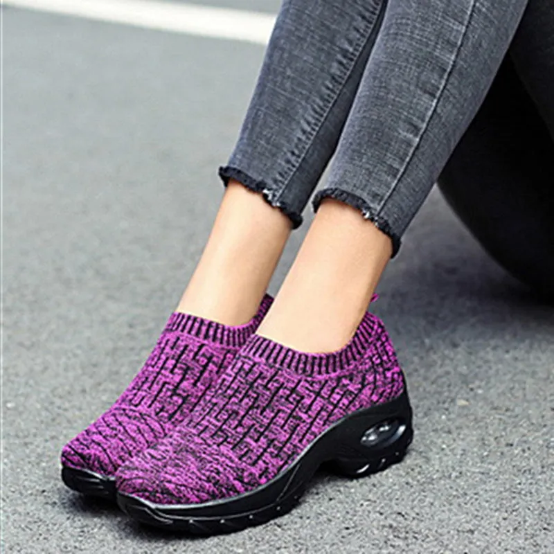 Fashion Breathable Mesh Casual Shoes Platform Sneakers