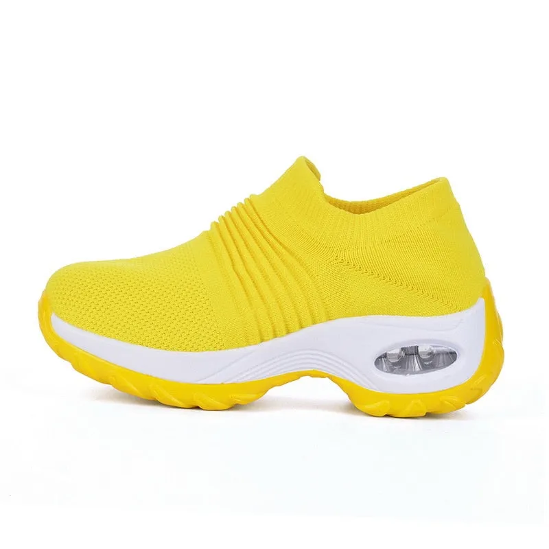 Fashion Breathable Mesh Casual Shoes Platform Sneakers