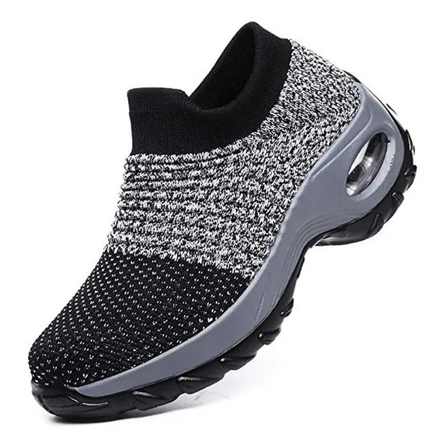 Fashion Breathable Mesh Casual Shoes Platform Sneakers