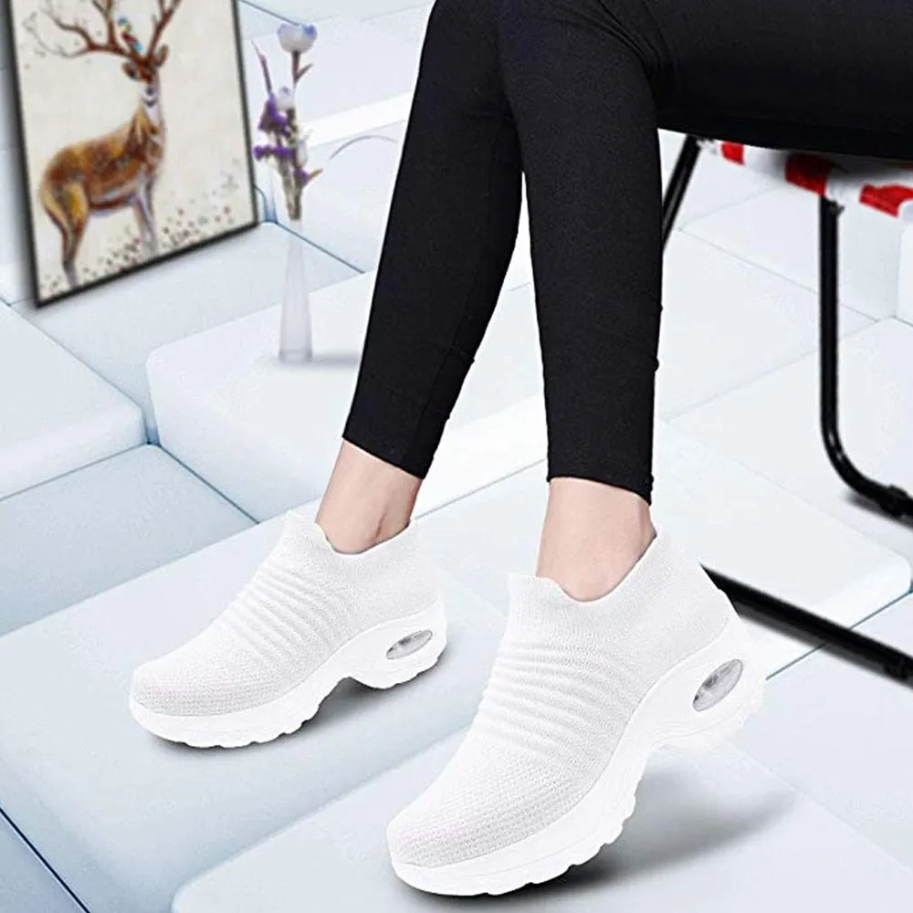 Fashion Breathable Mesh Casual Shoes Platform Sneakers