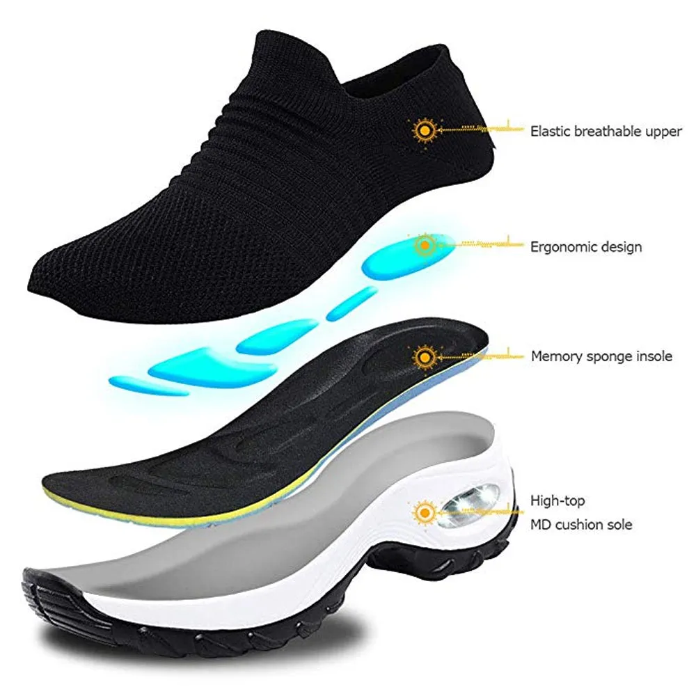 Fashion Breathable Mesh Casual Shoes Platform Sneakers