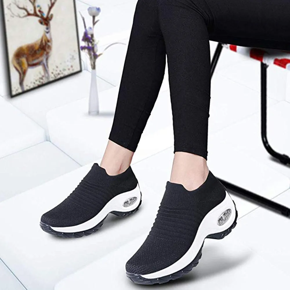 Fashion Breathable Mesh Casual Shoes Platform Sneakers