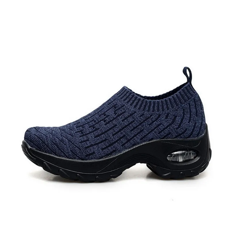 Fashion Breathable Mesh Casual Shoes Platform Sneakers