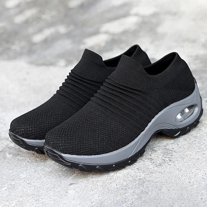 Fashion Breathable Mesh Casual Shoes Platform Sneakers