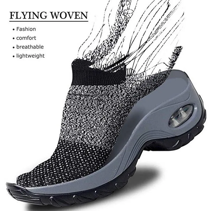 Fashion Breathable Mesh Casual Shoes Platform Sneakers