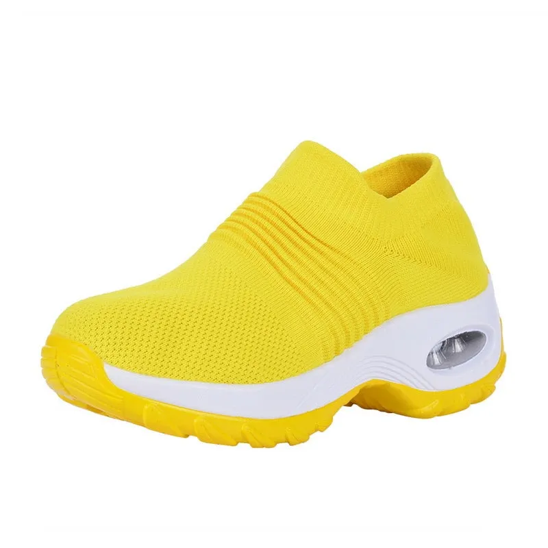 Fashion Breathable Mesh Casual Shoes Platform Sneakers