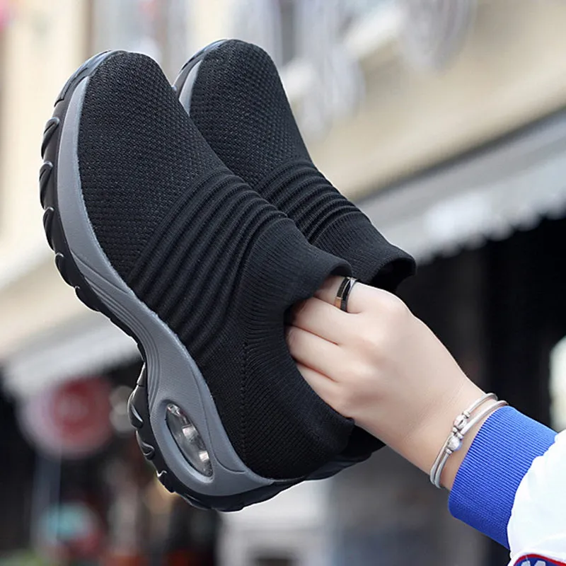 Fashion Breathable Mesh Casual Shoes Platform Sneakers