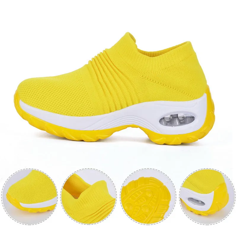 Fashion Breathable Mesh Casual Shoes Platform Sneakers