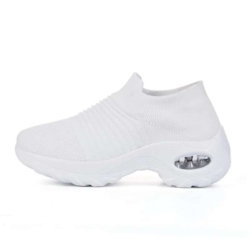 Fashion Breathable Mesh Casual Shoes Platform Sneakers