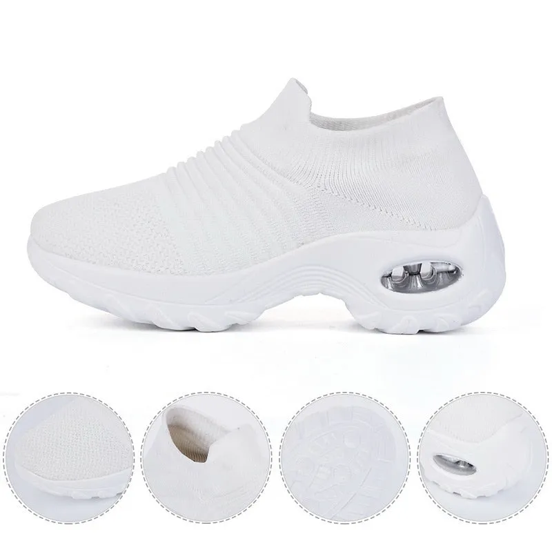 Fashion Breathable Mesh Casual Shoes Platform Sneakers