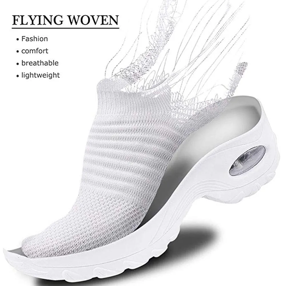 Fashion Breathable Mesh Casual Shoes Platform Sneakers