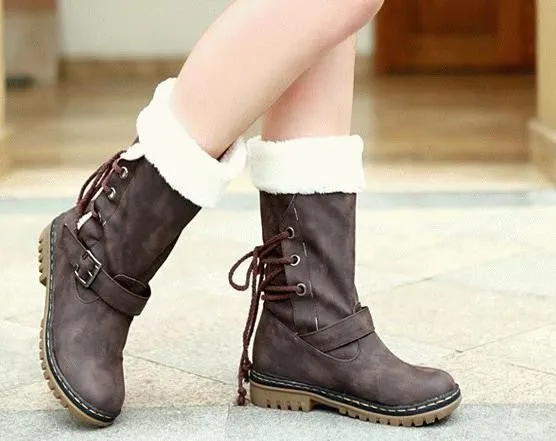 Female Winter Warm Boots With Fur Inside