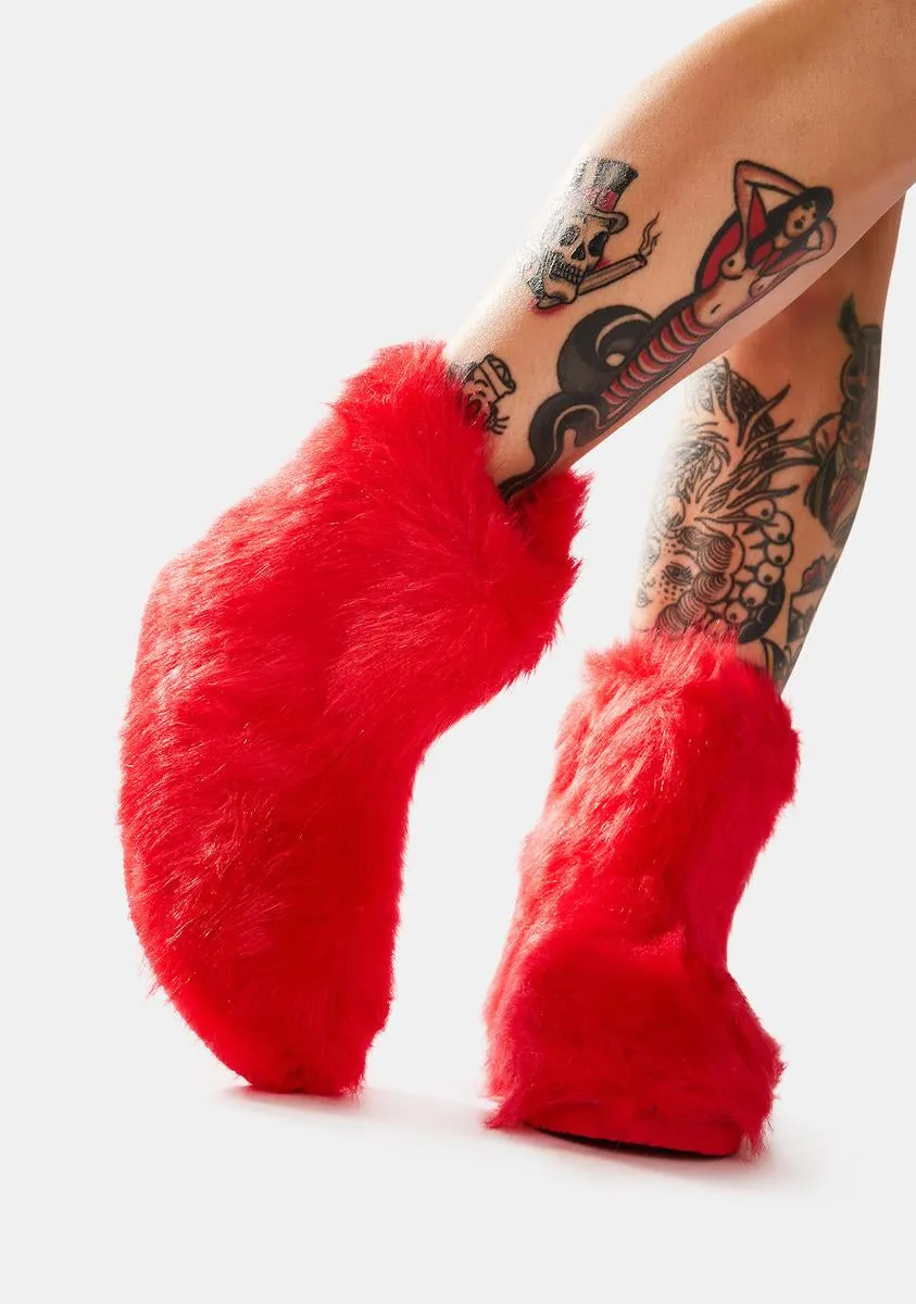 Fire Ginger Snaps Furry Ankle Boots