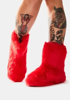 Fire Ginger Snaps Furry Ankle Boots