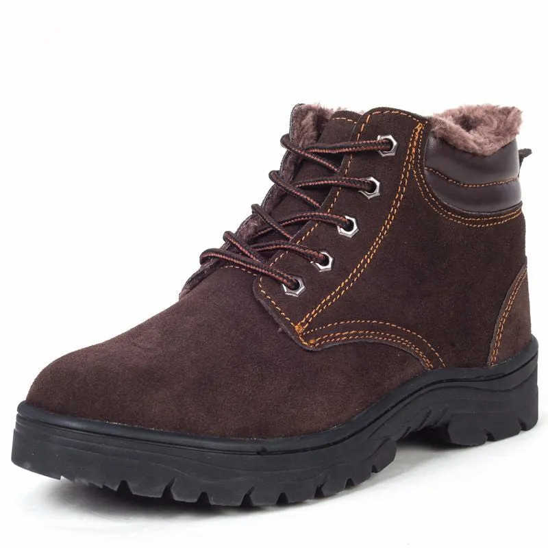 Genuine Leather Men's Warm Winter Boots