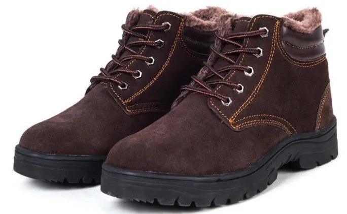 Genuine Leather Men's Warm Winter Boots