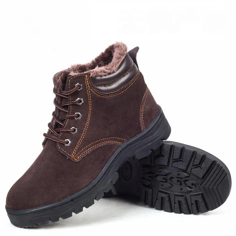 Genuine Leather Men's Warm Winter Boots