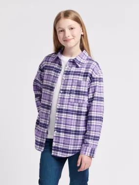 Girls Brushed Check Shirt in Viola